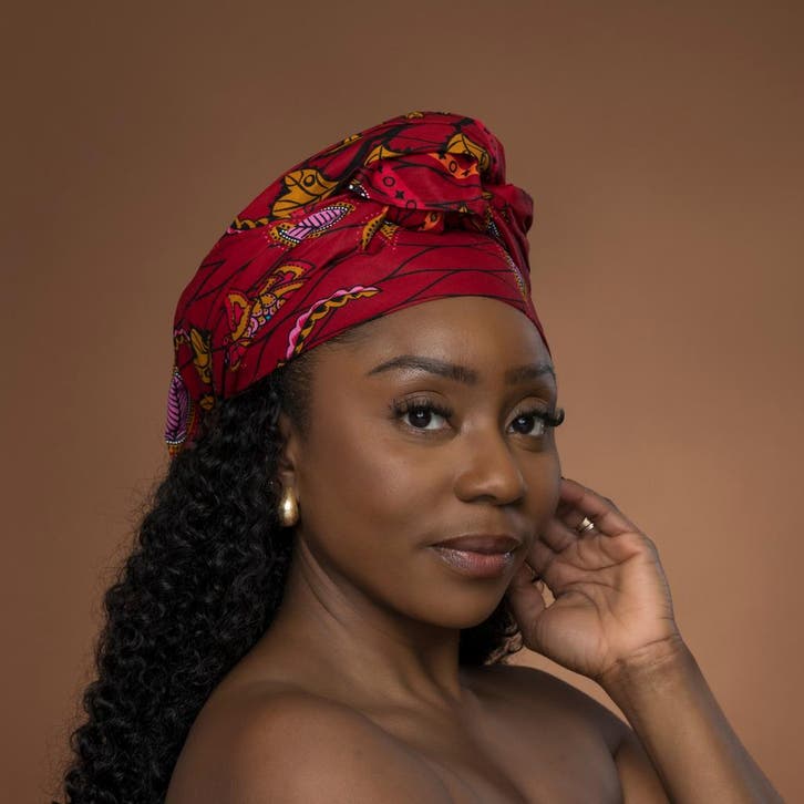 Afrikaanse hoofddoek Rood Botanical Flow - headwrap, Kleding | Dames, Hoeden en Petten, Nieuw, Ophalen of Verzenden