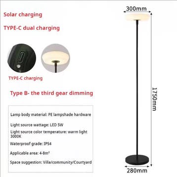 Moderne Solar Tuinlamp Waterdichte LED Gazonlamp, Tuin en Terras, Tuinbeelden, Verzenden, Nieuw