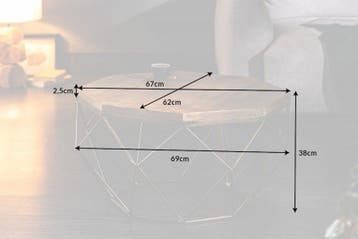 Design salontafel DIAMOND 70cm natuurlijk mangohout massief, Huis en Inrichting, Tafels | Salontafels, Ophalen of Verzenden, Nieuw