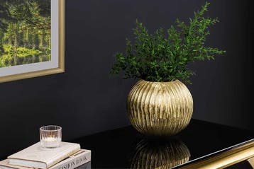 Moderne vaas ELEGANCE 25cm goud antiek gehamerd design -, Ophalen of Verzenden, Nieuw