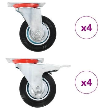 vidaXL 8 st Zwenkwielen 100 mm, Verzenden