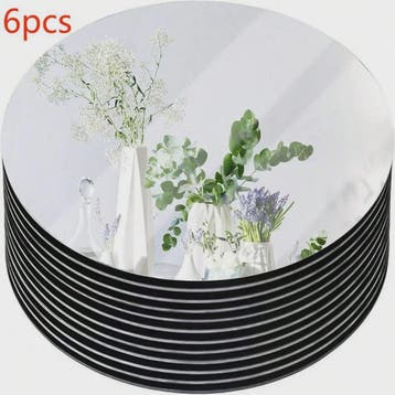 Set van 6 Ronde Acryl Spiegel Schijven - Decoratieve Tafel &, Verzenden, Nieuw