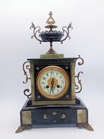 Klok - A.D. Mougin - Marmer, Brons - 1850-1900, Antiek en Kunst, Antiek | Klokken