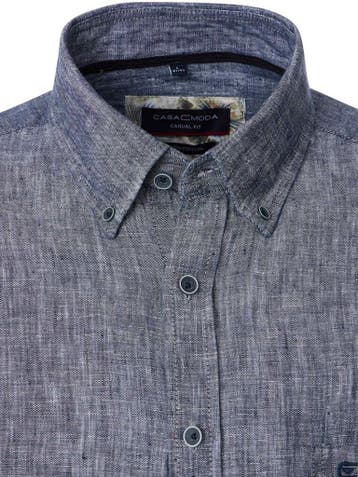 Linnen Casa Moda Blauw Overhemd Button Down Boord, Verzenden, Nieuw, Blauw