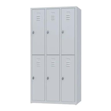 Nieuwe metalen locker | 6 deurs - 3 delig | kluisjes | grijs, Ophalen of Verzenden, Nieuw, Modern