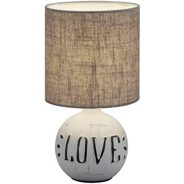 LED Tafellamp - Trion Ernami Love - E14 Fitting - Rond - Mat, Huis en Inrichting, Ophalen of Verzenden, Nieuw, Keramiek, Overige fittingen