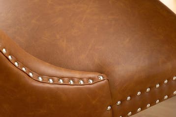 Chesterfield Stoel CASTLE Bruin Kunstleer Zwart Massief Hout, Ophalen of Verzenden, Nieuw