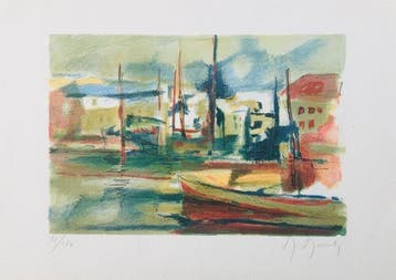 Marcel Mouly (1918-2008) - Marine - Lithographie originale