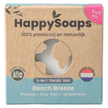 HappySoaps – Beach Breeze 3in1 Travel Bar – 30 gr, Verzenden, Nieuw