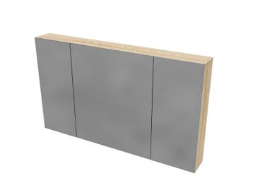 Spiegelkast 120 × 70 × 15 cm – 3 Deuren (Asymmetrisch) |, Ophalen of Verzenden, Nieuw, Bad