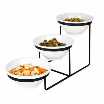 GGM Gastro | Buffetstandaard - zwart gecoat RVS & melamine -, Verzenden