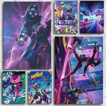 Fortnite Game Poster Canvas Print - Anime Stijl Wanddecorati, Verzenden, Nieuw