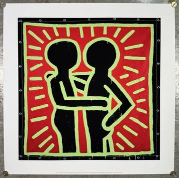 Keith Haring - Untitled 1982 (Couple in Black Red and Green)