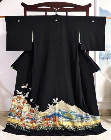 Zwarte tomesode-kimono - Japan - Heisei periode (1989-heden), Antiek en Kunst