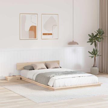 vidaXL Bedframe Bruin 120 x 200 cm Hout, Bruin, Verzenden, Nieuw, Twijfelaar