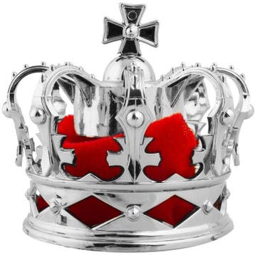 Mini konings kroontje op clip zilver van 8 cm - Kronen, Ophalen of Verzenden, Nieuw
