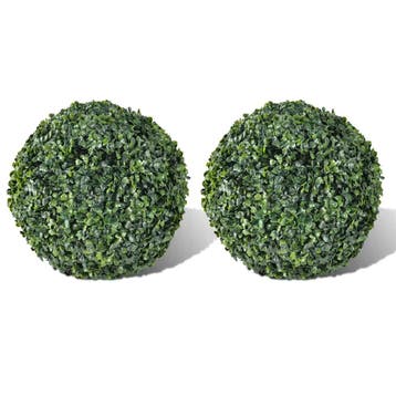 vidaXL Kunstplanten buxusbol 2 st 27 cm, Verzenden, Nieuw