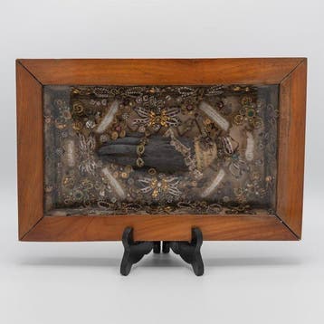 Reliek / kloosterwerk in lijst, 18e-eeuw - Was - 1750-1800