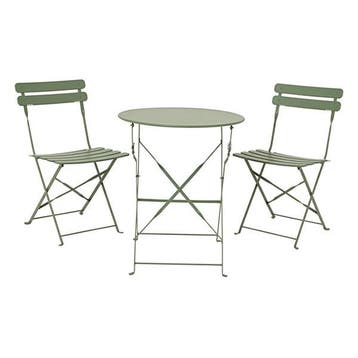 Bistroset | Decoris | 3-delig (Inklapbaar, Staal, Groen), Tuin en Terras, Tuinsets en Loungesets, Verzenden, Nieuw