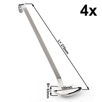 GGM Gastro | (4 stuks) Sauslepel - Ø 100mm - Lengte: 270mm -, Verzenden, Nieuw