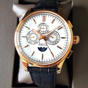 Arbutus - Automatic - CALENDAR - Sun / Moon - Gold - NEW -, Nieuw