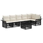 vidaXL Tuinbankenset 7 pcs Zwart poly rattan, Verzenden, Nieuw, 7 zitplaatsen