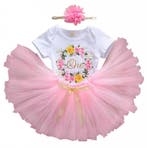 8-delige First Birthday ballonnen met sjerp set roze en wit, Overige typen, Nieuw, Sweet-One, Verzenden