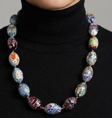 24 karaat - Geel goud, Murano - Halsketting, Antiek en Kunst