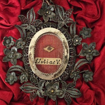 Antiek Reliekhouder - Zilver, Verzilverd - 1850-1900 - Santa