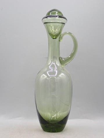 Glasfabriek Leerdam - A.D. Copier - Karaf - Rookachtig groen