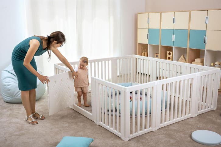 Kunststof grondbox/playpen 187 x 203 x 68 cm (WIT), Kinderen en Baby's, Boxen, Nieuw, Boxkleed, Rechthoekig, Ophalen of Verzenden