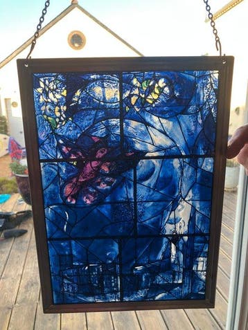 Art Deco Glas-in-loodraam - 1960-1970 -