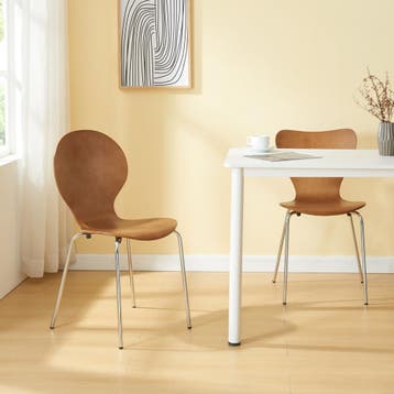 Eetkamerstoel Etne 85x48x50 cm set van 4 walnootkleurig en c, Huis en Inrichting, Verzenden, Nieuw