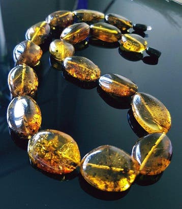 Amber Barnsteenketting - Vintage Echt Groene