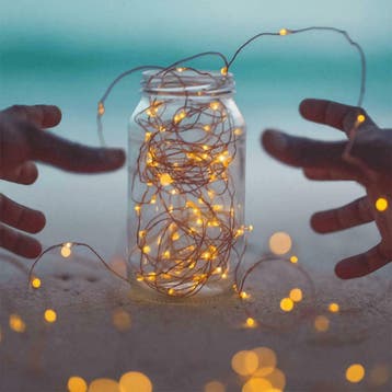 Solar lichtsnoer Twinkle met warm witte leds 10 meter, Zonne-energie, Kunststof, Verzenden, Minder dan 50 watt