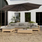 Zweefparasol XL - antraciet - Ø 400 cm | inclusief hoes, Verzenden, Nieuw