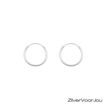 Zilveren kleine oorringen ronde buis 20  x 1.5 mm breed, Verzenden, Nieuw, Zilver