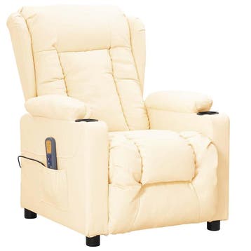 vidaXL Massagestoel kunstleer crèmekleurig, Verzenden, Nieuw