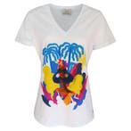 Verysimple • wit t-shirt met blauwe palmen • 36 (IT42), Kleding | Dames, Verzenden, Nieuw, Maat 36 (S), Wit