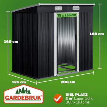 Tuinhuis Antraciet Metaal 196x122x182cm (Schuurtjes-Rekken), Verzenden, Nieuw