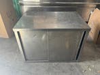 RVS Tafel met schuifdeuren - 100x70x70 bxlxh, Ophalen of Verzenden, Gebruikt