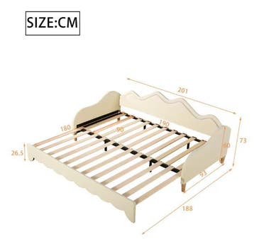 Uitschuifbaar Kinderbed 90x190 cm –Gestoffeerd LED Slaapbank, Verzenden, Nieuw