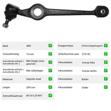 Draagarm Vooras Buiten Onder FIAT Uno 45 0.9 (1983-1992), Verzenden, Nieuw, Fiat