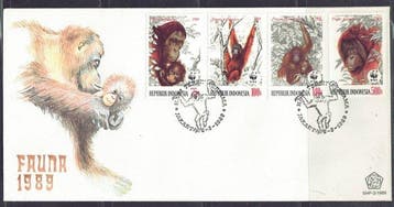 Indonesië 1989 - 3 mooi FDCs van de moeilijke WWF reeks uit, Gestempeld