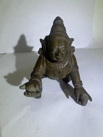 Bala Krishna - Brons - India - 16e–17e eeuw, Antiek en Kunst