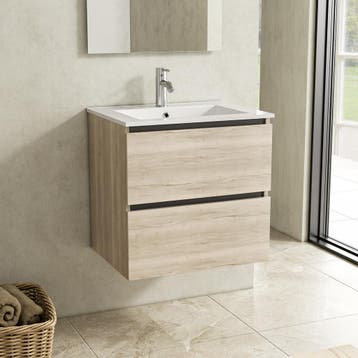 Badkamermeubel-Natural Oak-60cm, Verzenden, Nieuw