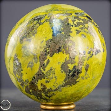 Zeer zeldzame eerste kwaliteit serpentine & pyriet Sphere,