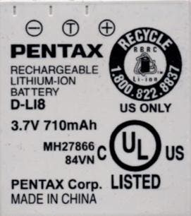 Pentax D-LI8(B) (EX) Accu (Nieuw), Verzenden, Nieuw