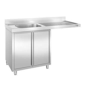 GGM Gastro | Spoelkast - 1400x600mm - met 1 spoelbak links |, Verzenden, Nieuw, Inbouw