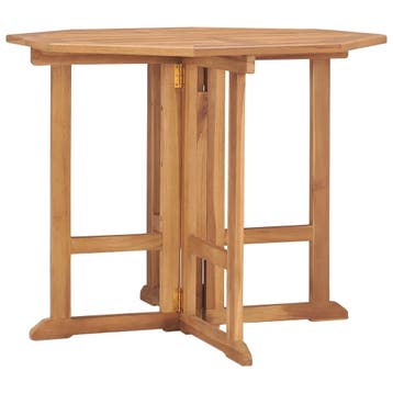 vidaXL Tuintafel inklapbaar 90x90x75 cm massief teakhout, Verzenden, Nieuw, Hout